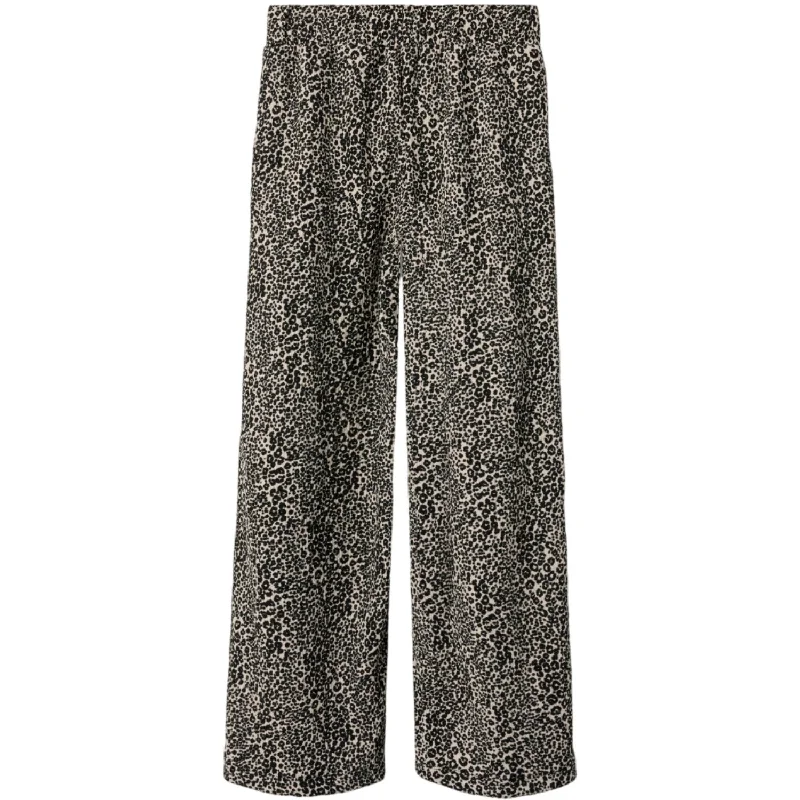 flutter hem pants -Name It Black Simone Wide Pants