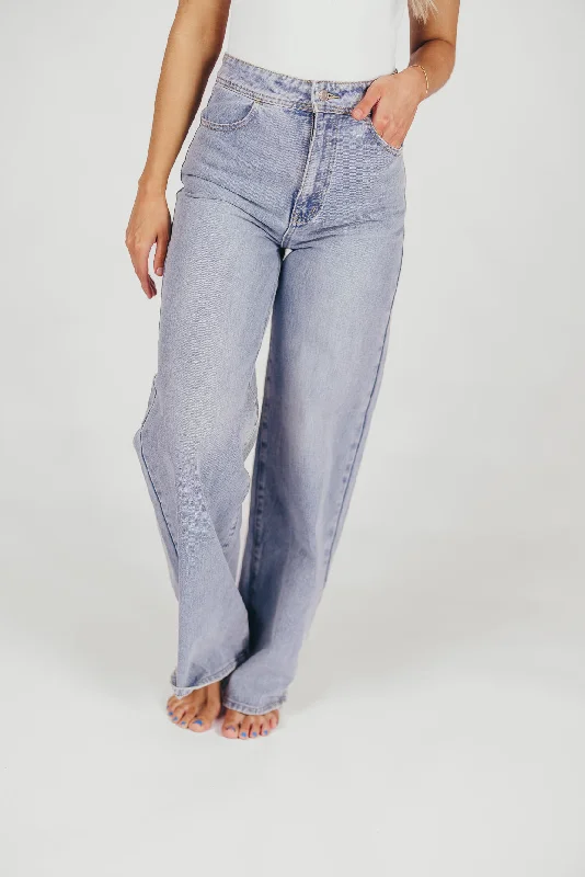 cargo stretch pants -Nonchalant Wide Leg Pants in Denim