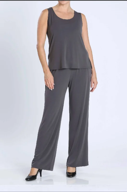 gym weave pants -Perfect Match Set In Stone Gray