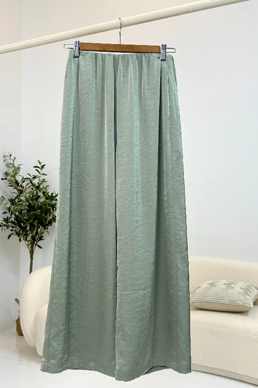 vivid stretch pants -Petite Daydreamer Wide Leg Pants Sage (Preorder)