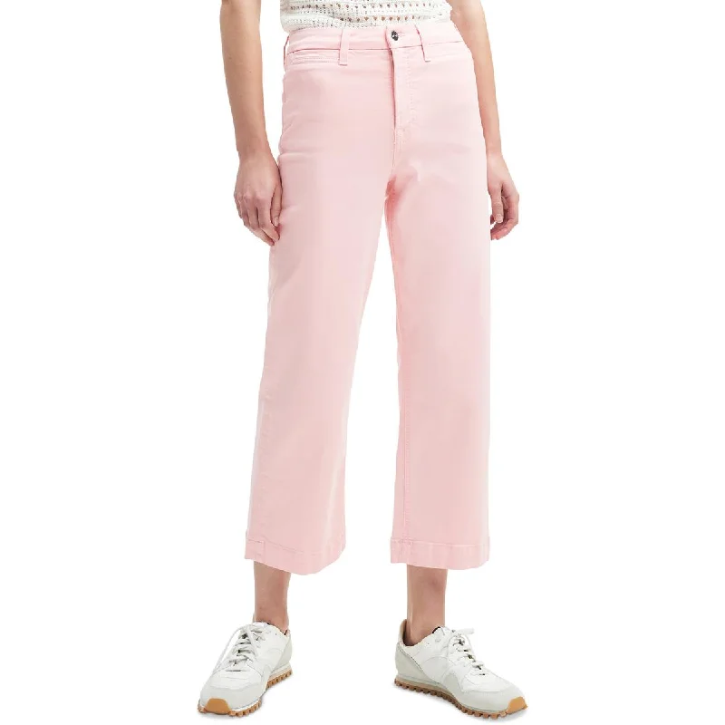 quick-dry trek pants -Plus Womens Cropped High Rise Wide Leg Jeans