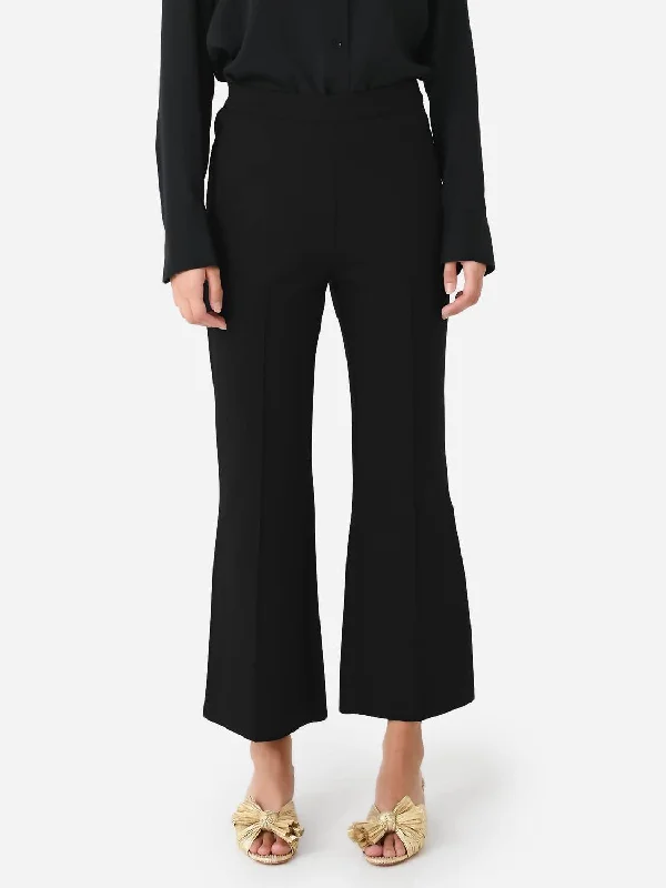 petite stretch pants -Porterfield Crop Flare Pant In Black