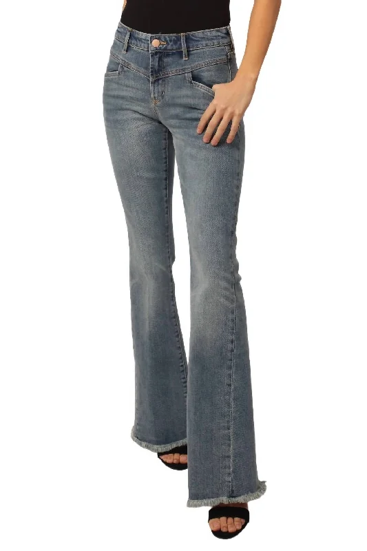 inspirational logo pants -Rosa Flare Jeans In Stokes Canyon