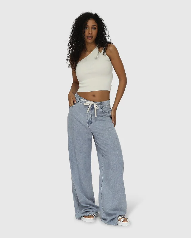 oatmeal comfy pants -Set On You Wide Leg Pant