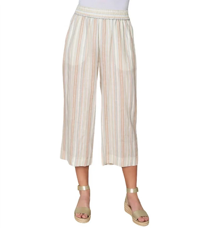 flap stretch pants -Striped City Pants In Yarn Dye Stripe