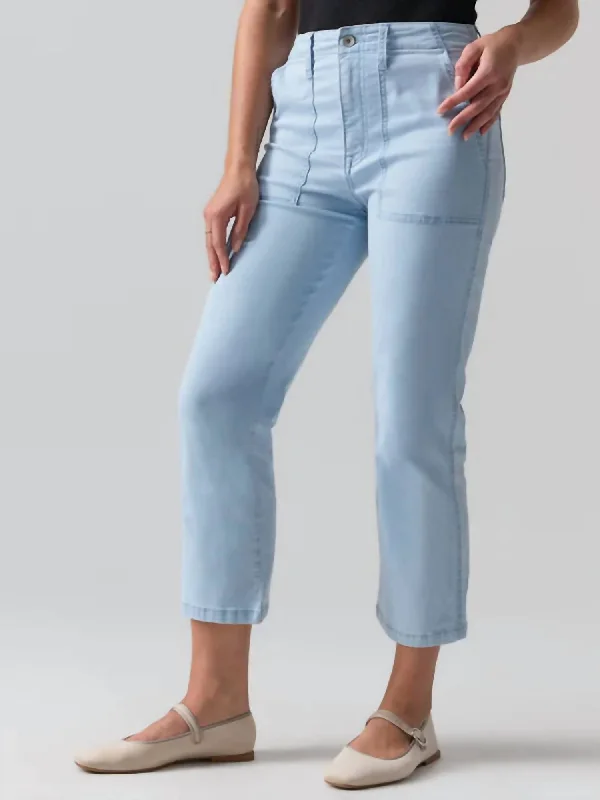 sleek stretch pants -Vacation Crop Pant In Ultra Pale