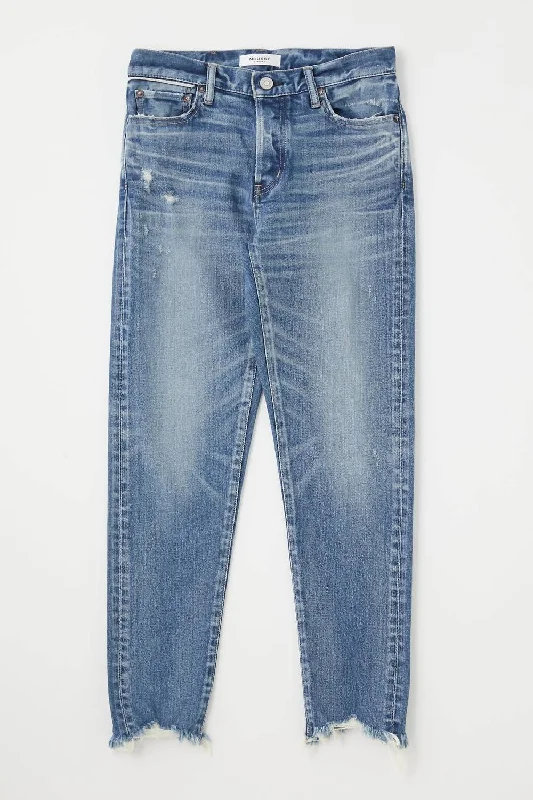 drape leg pants -Vintage Avenal Tapered Mid Rise Jean In Blue