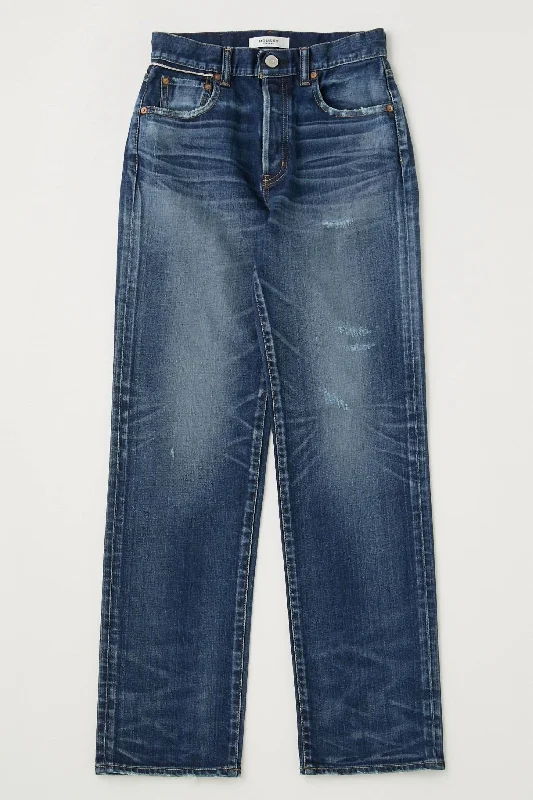 diagonal weave pants -Vintage Clarence High Waisted Straight Jean In Dark Blue