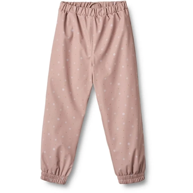 forest stretch pants -Wheat Rain Pants Um Thermo Powder Rose Flowers