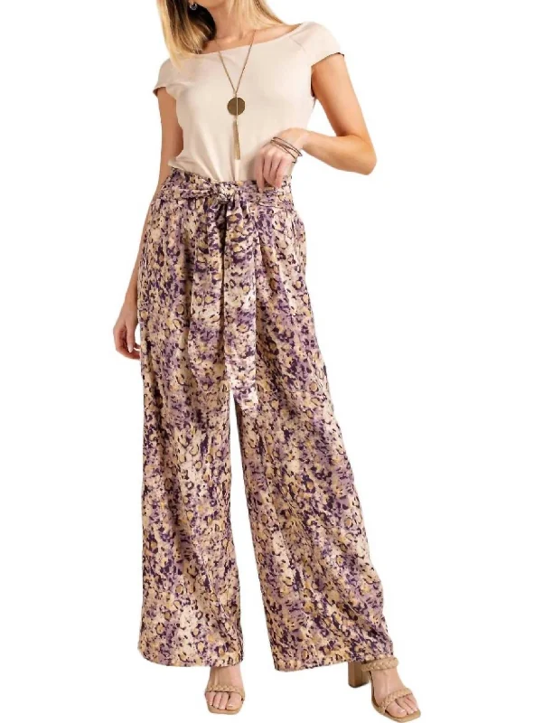 curry bold pants -Wide Leg Pants In Purple Combo