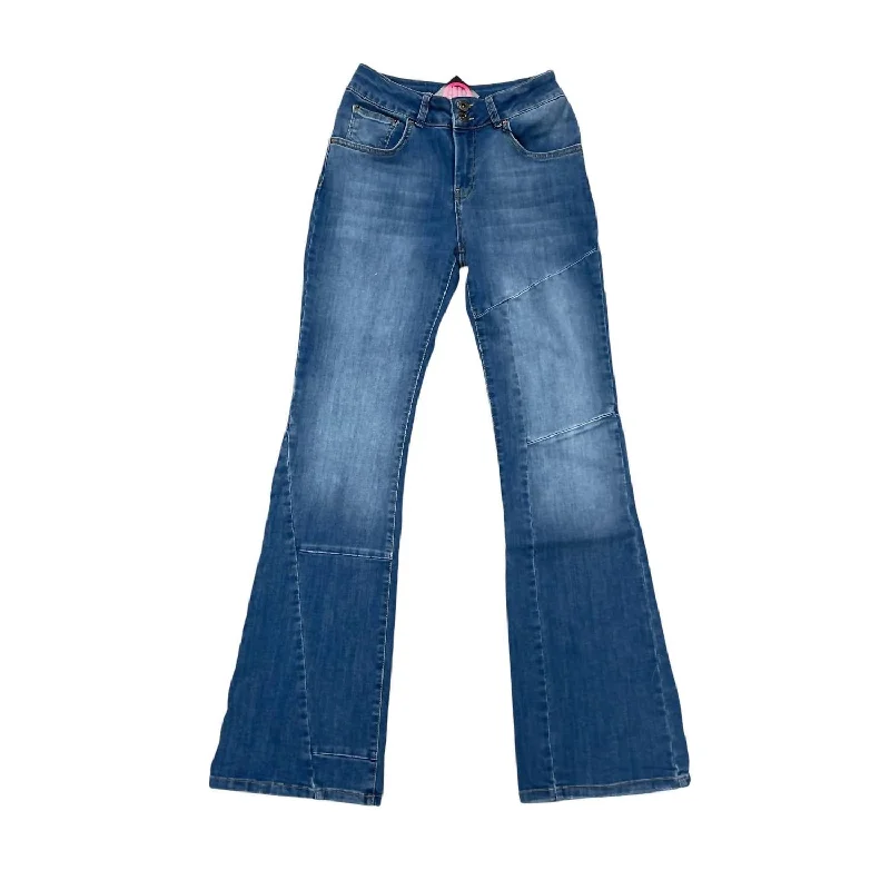 junior active pants -Women's Beverly Skinny Flair Jean With Seam Detail In Blue