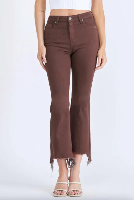 petite weave pants -Women's Happi High Rise Crop Flare Jean In Cocoa