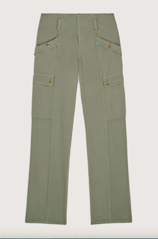 mid length pants -Women's Pantalon Dada Pants In Khaki Sage