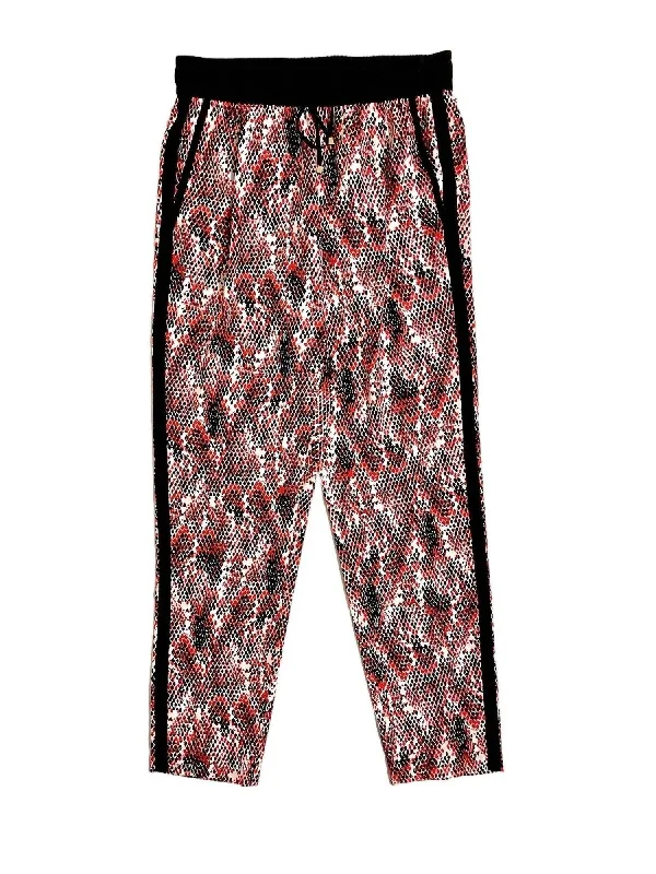 slate stretch pants -Women's Snake Print Drawstring Jogger Pants In Multicolor