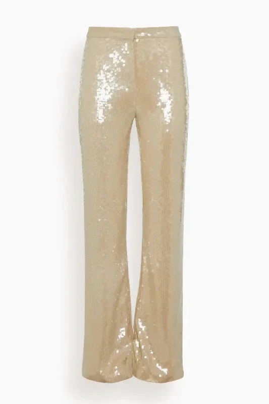 slim stretch pants -Yseult Sequins Pant In Khaki